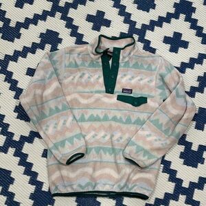 Patagonia Synchilla Snap T Pullover Fleece All over Print Youth L 12